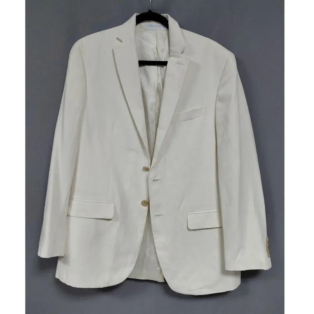 Lauren Ralph Lauren Cream Lined Collared Blazer Jacket Men Size 40R